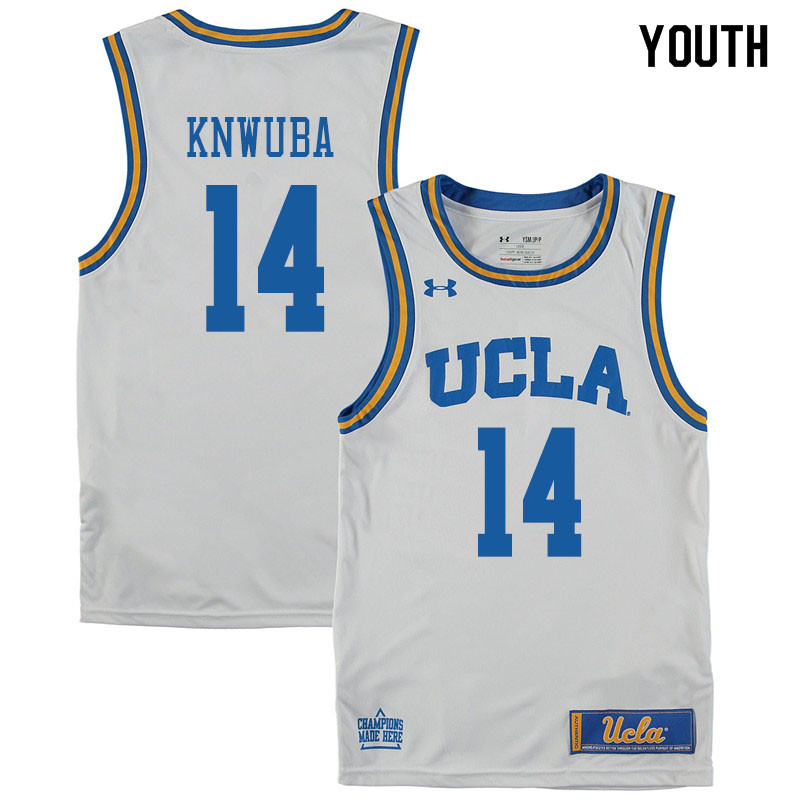 Youth #14 Kenneth Nwuba UCLA Bruins College Basketball Jerseys Sale-White